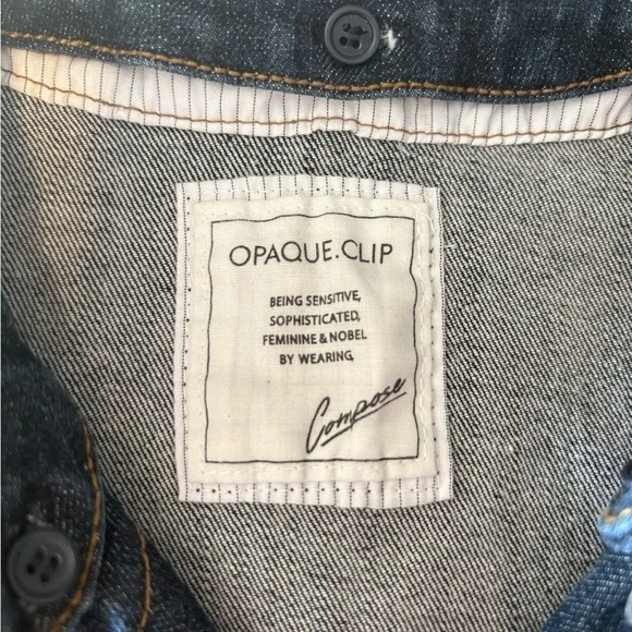 OPAQUE.CLIP Dark Denim Jean Jacket Japanese 40/L Button Front - Picture 10 of 10